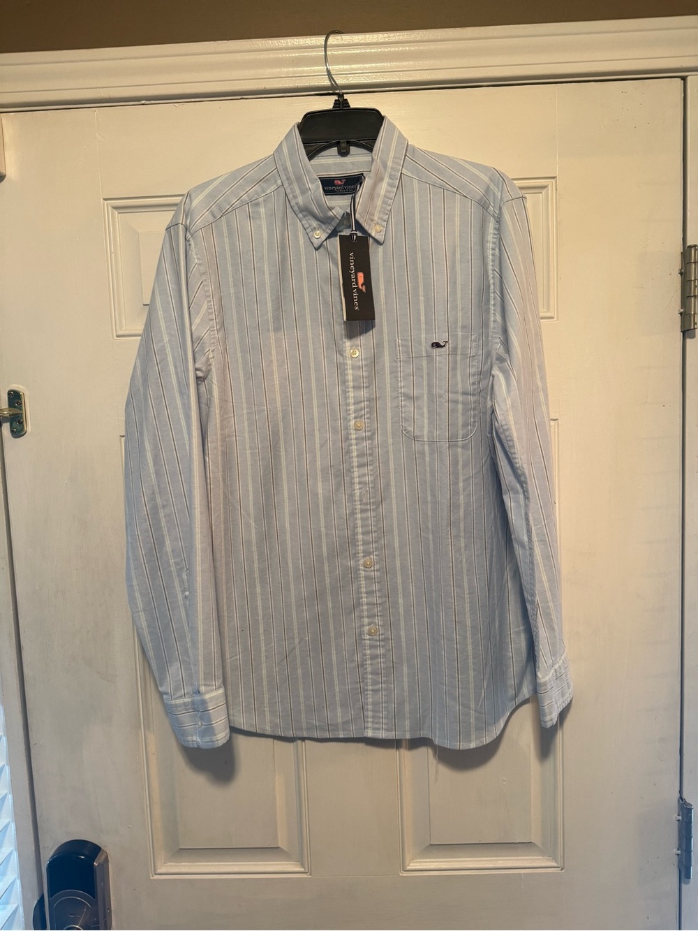 Vineyard Vines Light Blue and White Striped Button-Down Shirt